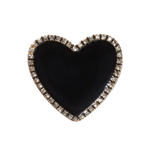 Crocs Jibbitz™ charms Black Heart with Gold Outline